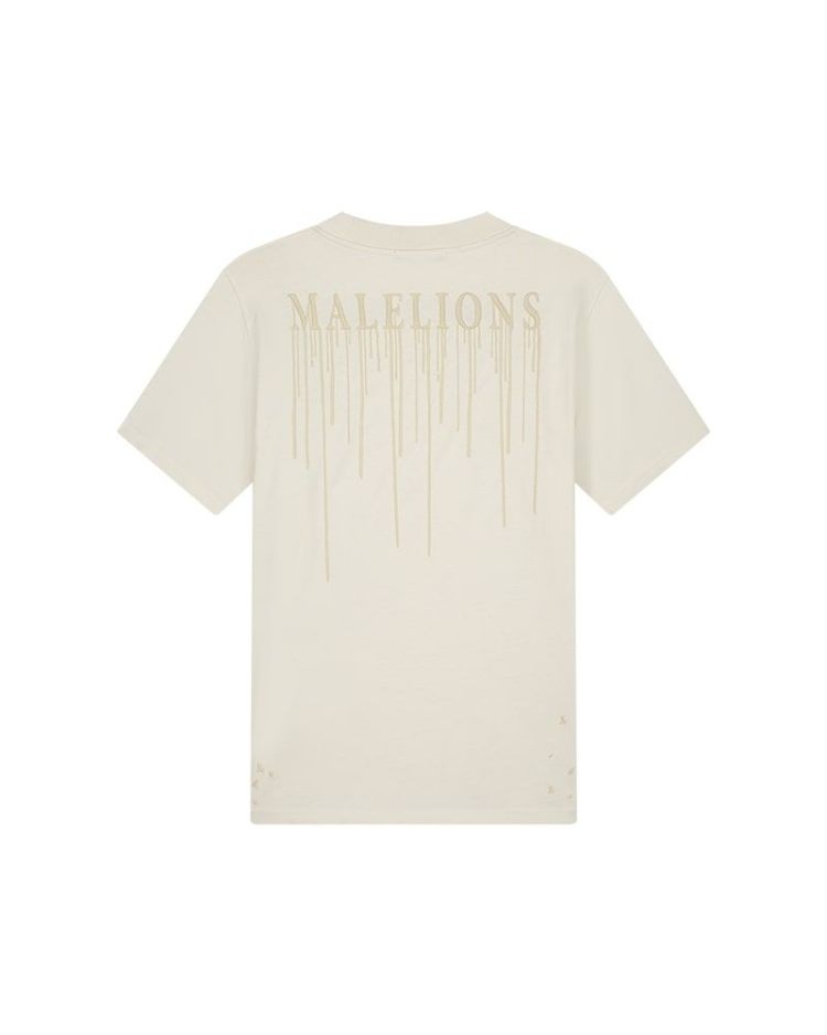 Malelions T-shirt Off-white heren (MEN PAINTER T-SHIRT - MM3-SS24-33.OFFWHITE) - GL Sport (Sluis)