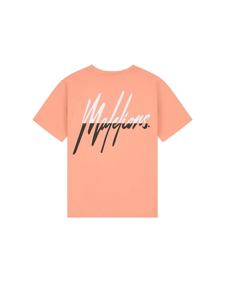 Malelions T-shirt Koraal dames (WOMEN KIKI T-SHIRT - MD2-SS24-09.CORAL/BLK) - GL Sport (Sluis)