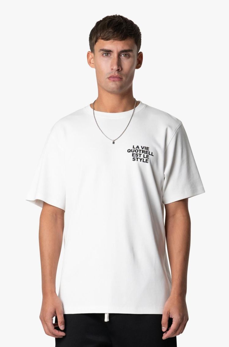 Quotrell T-shirt Wit heren (LA VIE T-SHIRT - TH99795.WHT/BLK) - GL Sport (Sluis)
