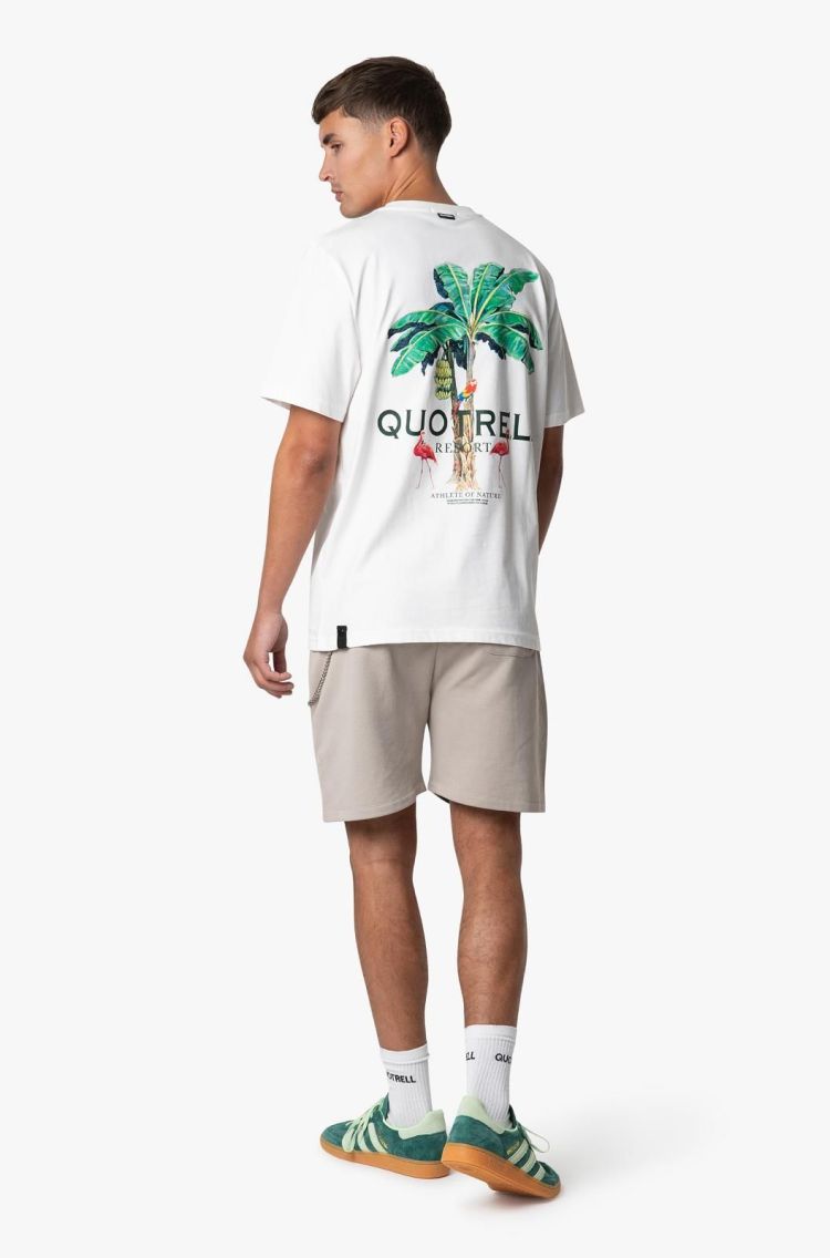 Quotrell T-shirt Wit heren (RESORT T-SHIRT - TH48843.WHT/GREEN) - GL Sport (Sluis)