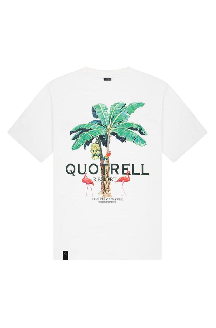 Quotrell T-shirt Wit heren (RESORT T-SHIRT - TH48843.WHT/GREEN) - GL Sport (Sluis)