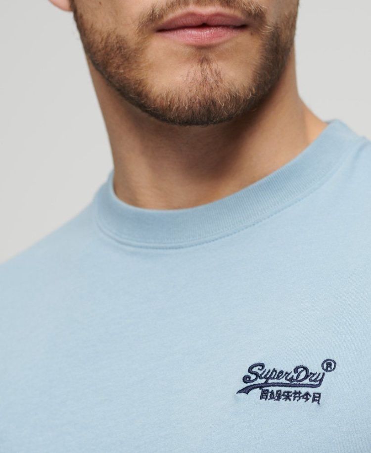 Superdry T-shirt Blauw heren (ESSENTIAL LOGO EMB TEE - M1011245A.P74) - GL Sport (Sluis)