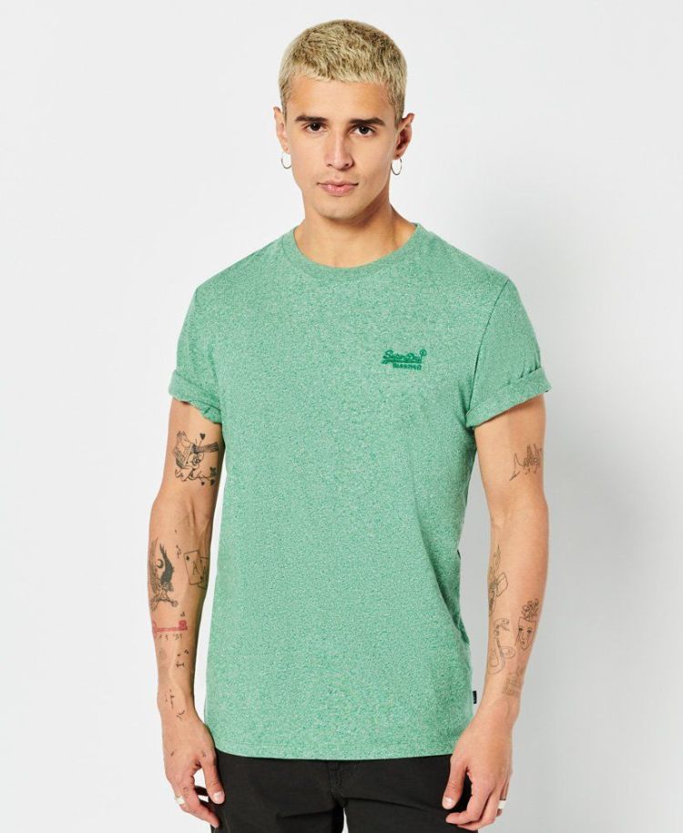 Superdry T-shirt Groen heren (ESSENTIAL LOGO EMB TEE - M1011245A.5EE) - GL Sport (Sluis)