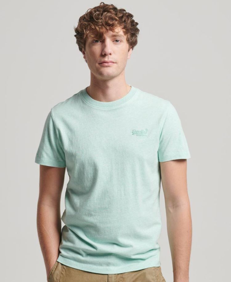 Superdry T-shirt Mint heren (ESSENTIAL LOGO EMB TEE - M1011245A.9VQ) - GL Sport (Sluis)
