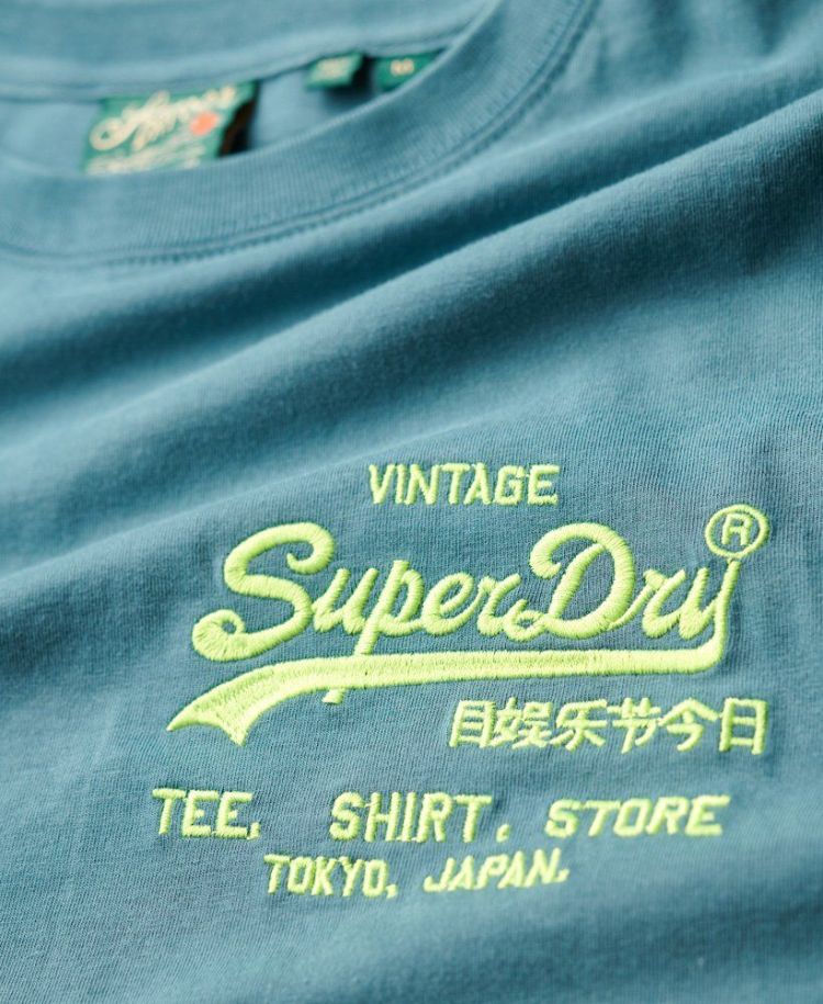Superdry T-shirt Blauw heren (NEON VL T-SHIRT - M1011922A.9HF) - GL Sport (Sluis)