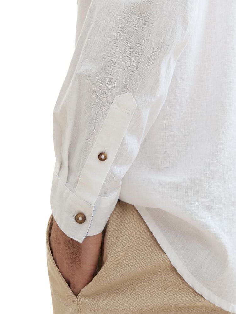Tom Tailor Overhemd Wit heren (COTTON LINEN SHIRT - 1040141.20000) - GL Sport (Sluis)