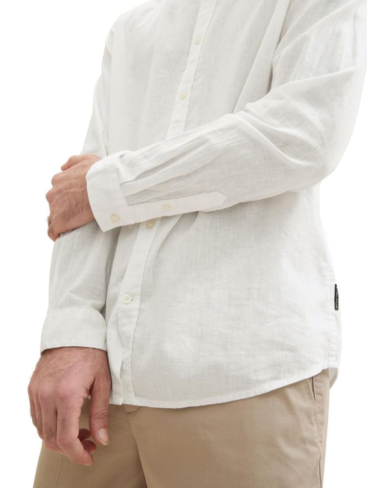 Tom Tailor Overhemd Wit heren (COTTON LINEN SHIRT - 1041273.20000) - GL Sport (Sluis)